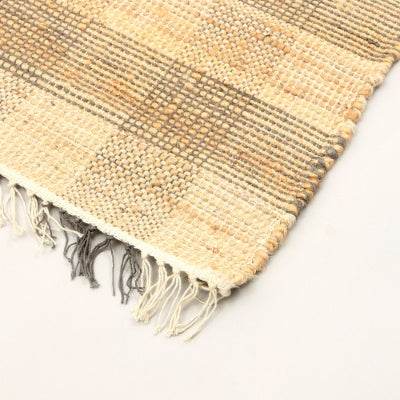 Artisan Hand Woven Jute  Cotton Grey Plaid Rug-5X7 Ft - www.Shopthatapp.com