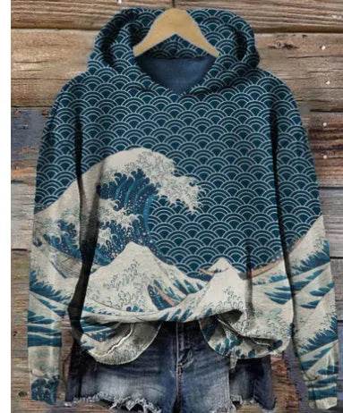 Women Fashion Spring And Autumn Plum Blossom Hooded Super Plus Size Loose-fitting Casual Pullover - www.Shopthatapp.com