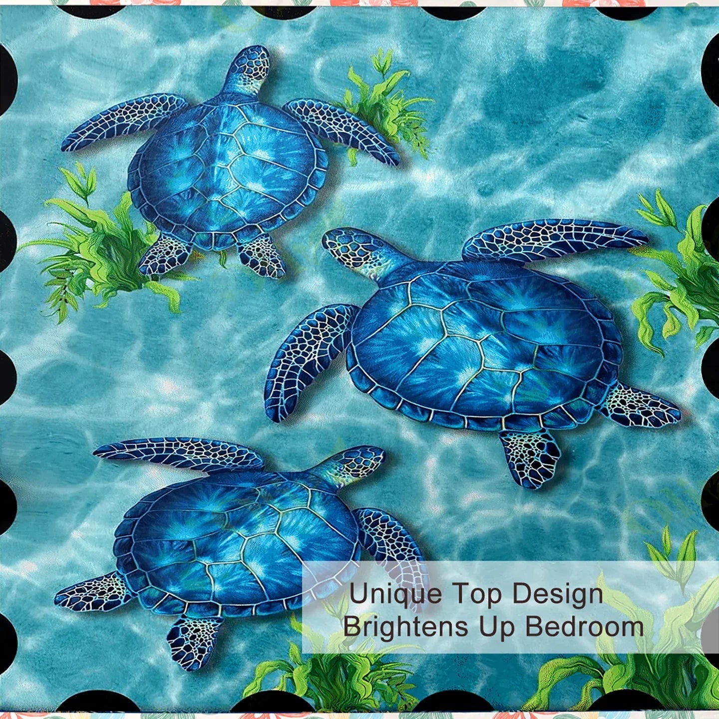 Sea Turtle Pattern Duvet Cover Set 3 Pieces King Size Soft Bedding Set With 2 Pilowcases With Zipper Closure For Home Bedroom For All Seasons - www.Shopthatapp.com