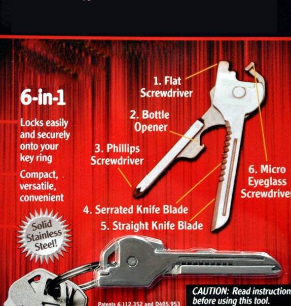 Multipurpose Keychain Key Survive Pocket Opener Shape - Mini Multi Gear - www.Shopthatapp.com