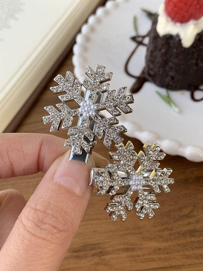 Crystal Snowflake Pearl flower Retro Hair Clip - www.Shopthatapp.com