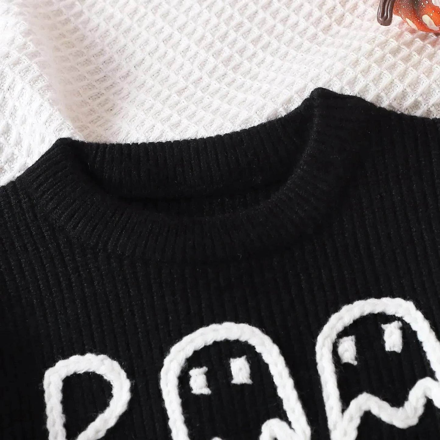 Unisex Cartoon Ghost Embroidered Long-sleeved Sweater Pullover for Boys and girls - www.Shopthatapp.com
