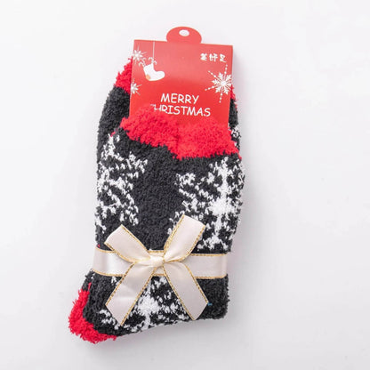 Winter Christmas Stockings Women's Thickened Bow Long Tube Fleece-lined - www.Shopthatapp.com