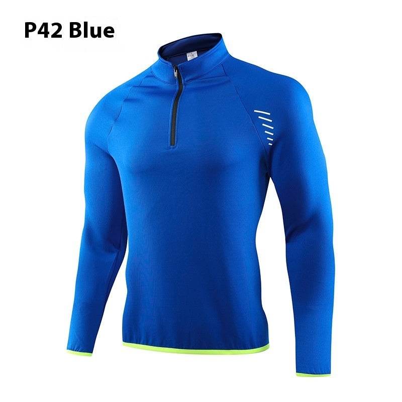 Half Zipper Long Sleeve Workout Top Outdoor Running Quick-drying Gym Shirt - www.Shopthatapp.com