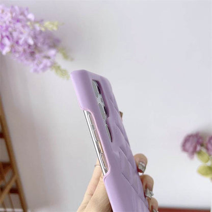 Diamond Plaid Samsung leather Phone case