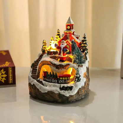 Christmas Rotating Resin Luminous Music Box Ornaments - www.Shopthatapp.com