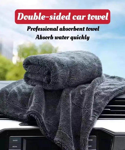 KLCB No-streak, No-scratch, No-water-stain Car Drying Towel Premium Microfiber Double-twist Pile With No Edge Design For Quick And Easy Drying - www.Shopthatapp.com