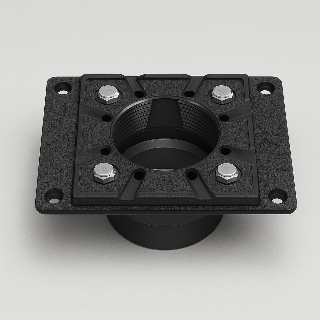 6″ × 6″ Square Shower Drain — SUS 304 Stainless, 2″ Outlet | Tile-In or Grate Cover — Brushed Nickel, Brushed Gold, Matte Black - www.Shopthatapp.com