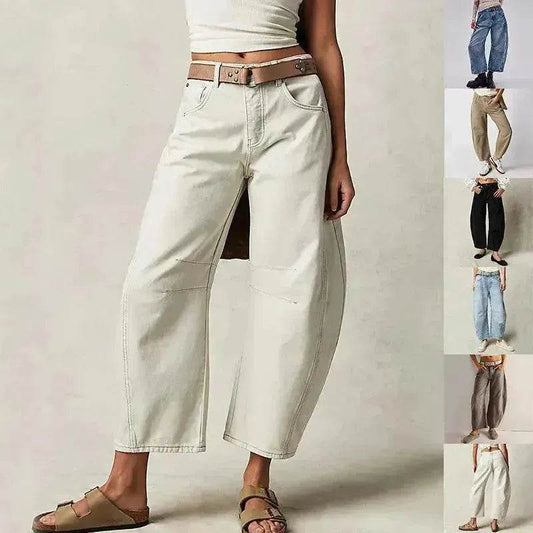 Fashion Loose Wide-leg Pants Summer Sports Straight  Casual Cotton Trousers Women's Trouser Pant - www.Shopthatapp.com