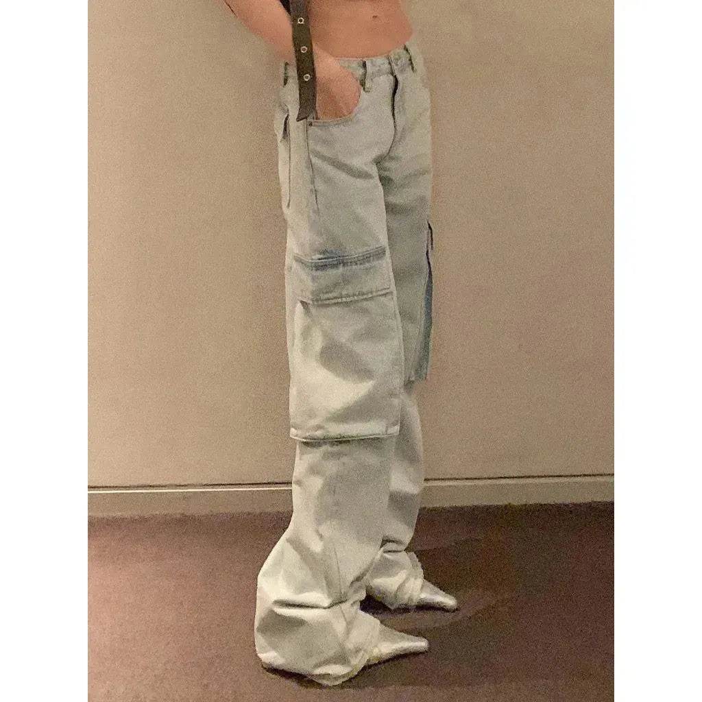Fashion Y2K street Personality wide-leg  Denim Jeans Trousers Women - www.Shopthatapp.com