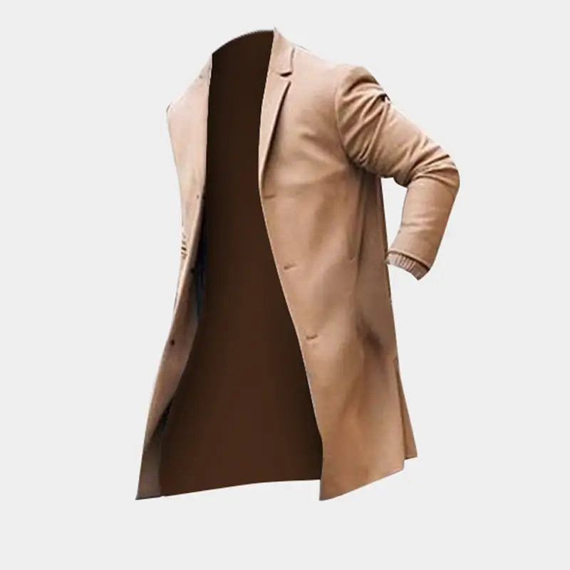 Fashion Winter Men's Trench Long Jackets Coats Overcoat Classic Jackets Solid Slim Fit Outwear Hombre Men Clothes Khaki Black - www.Shopthatapp.com