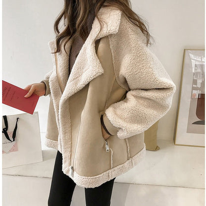 Faux Suede & Sheerling Jacket - www.Shopthatapp.com