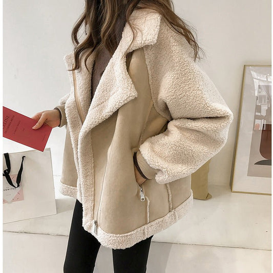 Faux Suede & Sheerling Jacket - www.Shopthatapp.com