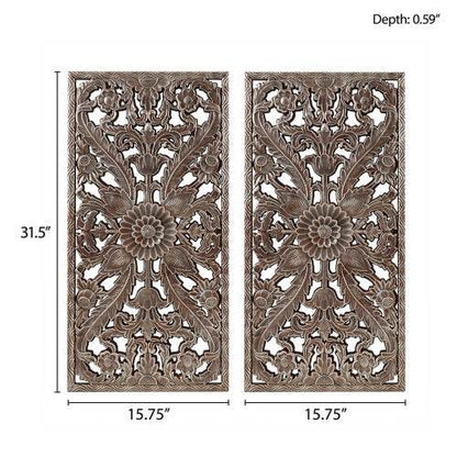 Distressed Carved Wood 2-piece Wall Decor Set - www.Shopthatapp.com