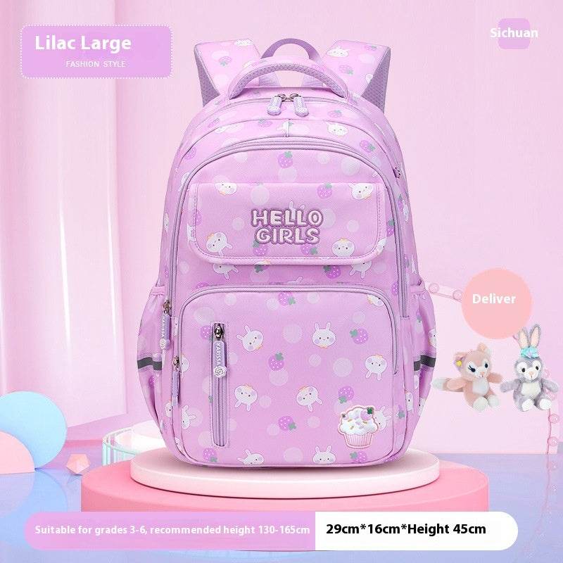 6-12-year-old Primary School Children Girls Backpack Large Capacity Schoolbag - www.Shopthatapp.com