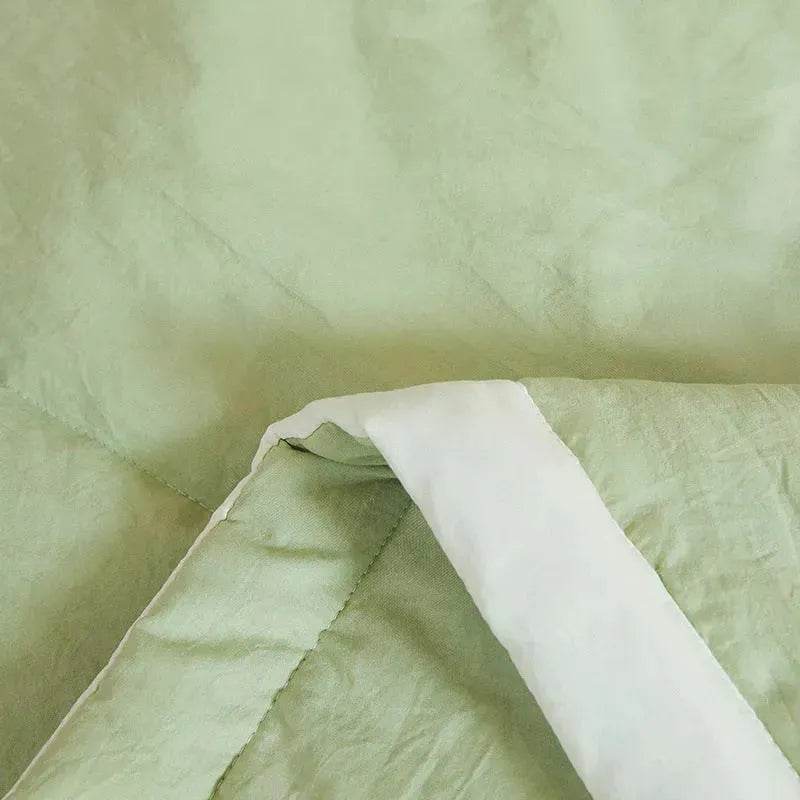 Washable Raw Cotton Summer Cooling Quilt Sage duvet cover - www.Shopthatapp.com