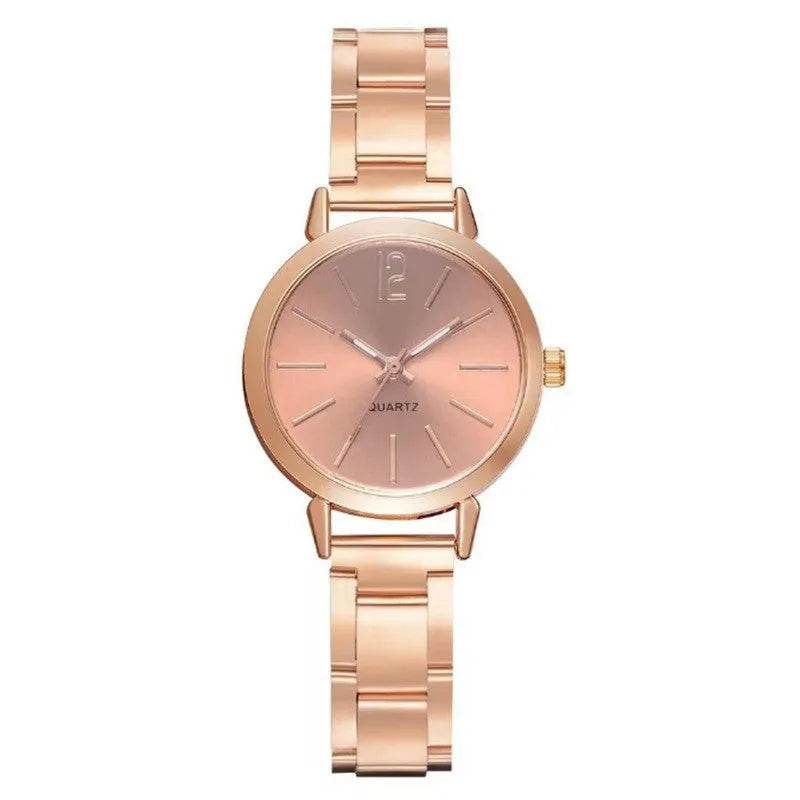 2pcs Narrow Strap Steel Strap Bracelet and  Quartz Watch women - www.Shopthatapp.com