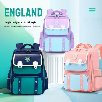 British Style Children Spine Protection water resistant Backpack for School - www.Shopthatapp.com