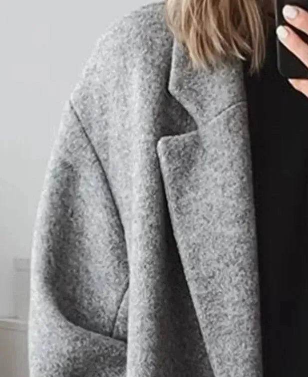 Trench Coat - Winter long wool trench coat for women Cashmere - www.Shopthatapp.com