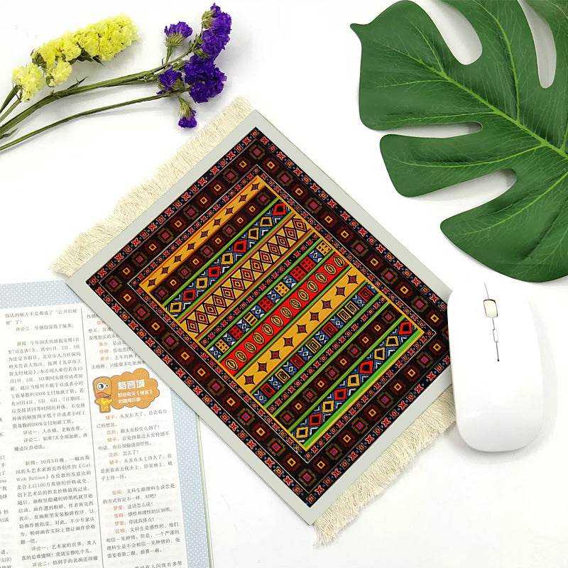 Office mouse pad, Suede fringe mouse pad Hot rubber  Bohemian style - www.Shopthatapp.com