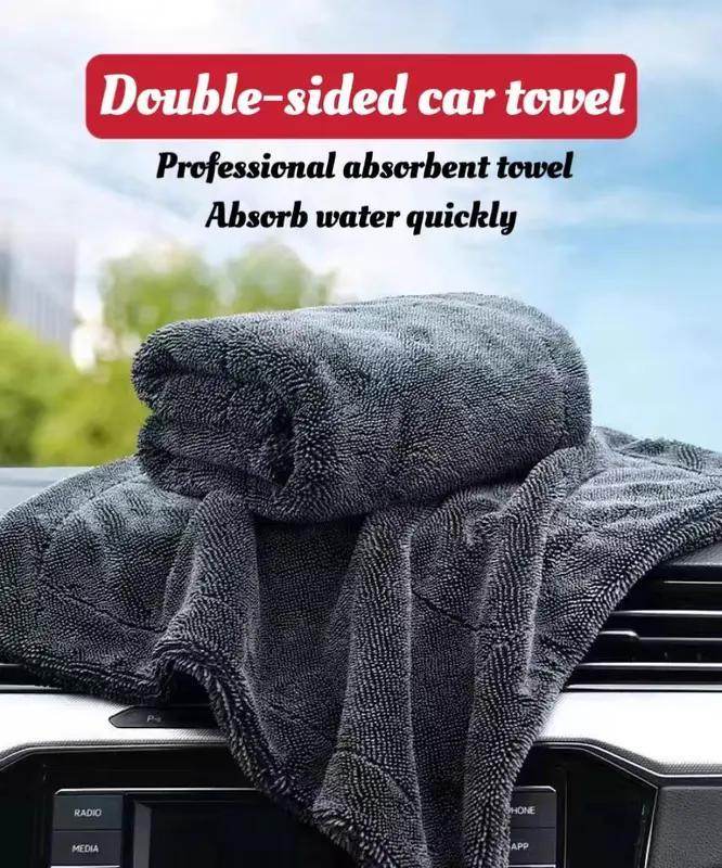 KLCB No-streak, No-scratch, No-water-stain Car Drying Towel Premium Microfiber Double-twist Pile With No Edge Design For Quick And Easy Drying - www.Shopthatapp.com