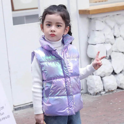 Down Cotton Vest Autumn And Winter Waistcoat Winter Clothing Children Sleeveless Puffer jacket - www.Shopthatapp.com