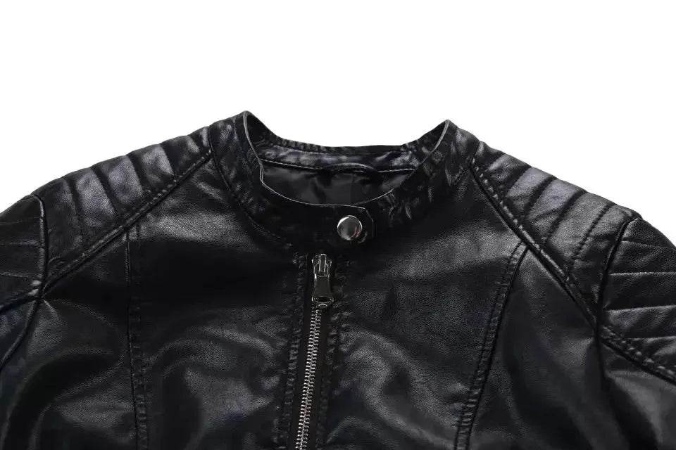 Ladies Fall and Winter Slim fit Leather Jacket  Biker Jacket Women - www.Shopthatapp.com