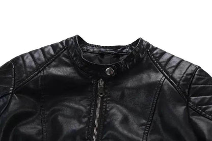 Ladies Fall and Winter Slim fit Leather Jacket  Biker Jacket Women - www.Shopthatapp.com