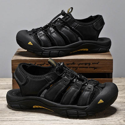 Top Layer Leather Plus Size Men's Beach Sandals - www.Shopthatapp.com