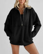 Women's Half Zipper Pocket Fashion Casual Exercise Oversized Sweatshirt Pullover - www.Shopthatapp.com