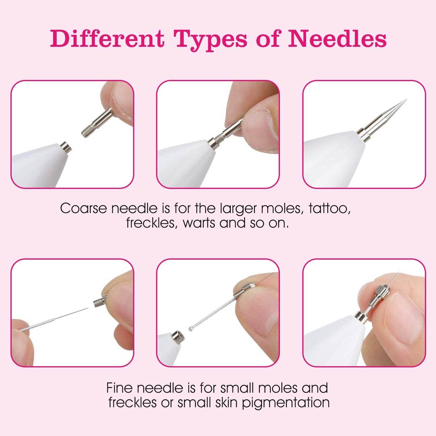 Skin Tag Repair Kit Portable Beauty Equipment Multi-Level With Home Usage USB Charging LCD Level Adjustable 6 Replaceable Needles - www.Shopthatapp.com