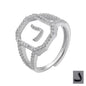 Fashion Micro Inlaid Zircon Arab Letters Ring for women