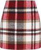 Women's High Waist Plaid Tight Pencil Wool Mini Skirt - www.Shopthatapp.com