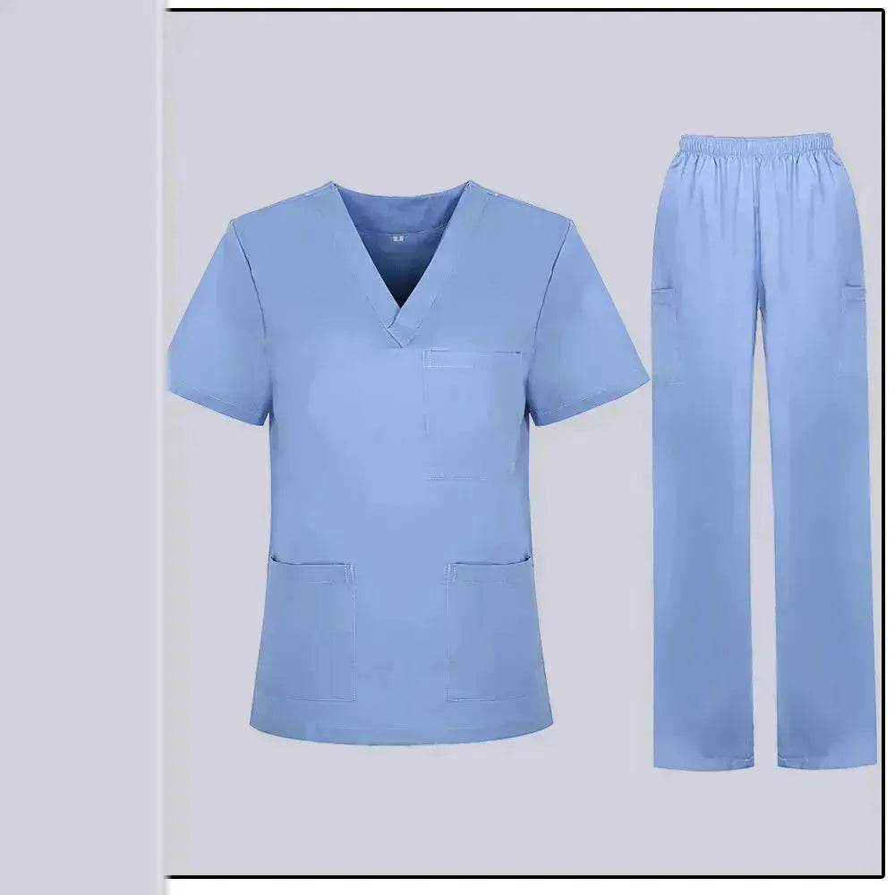 Women Nurse Uniform Female - Hospital Nurse Costume - V Neck Top Pants Set - www.Shopthatapp.com