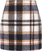 Women's High Waist Plaid Tight Pencil Wool Mini Skirt - www.Shopthatapp.com