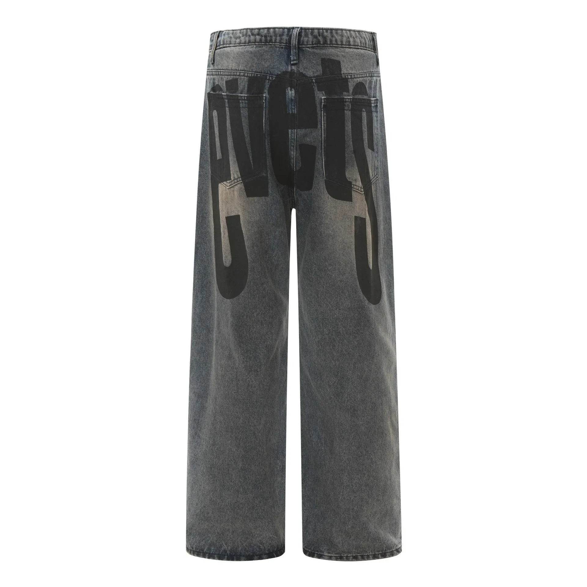 High Street American Washed Distressed Baggy Denim Baggy Jeans Pant Pant unisex - www.Shopthatapp.com