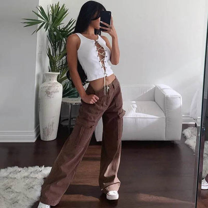 Women Streetwear Fashion Oversize Trouser Cargo Harajuku Sweatpants Iamhotty - www.Shopthatapp.com
