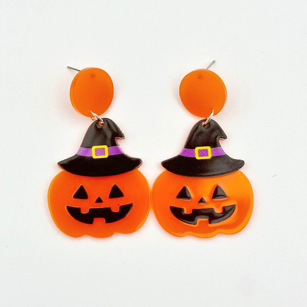 Halloween Day Ornament Colorful Ghost Eyes Funny Acrylic Earrings For Women - www.Shopthatapp.com
