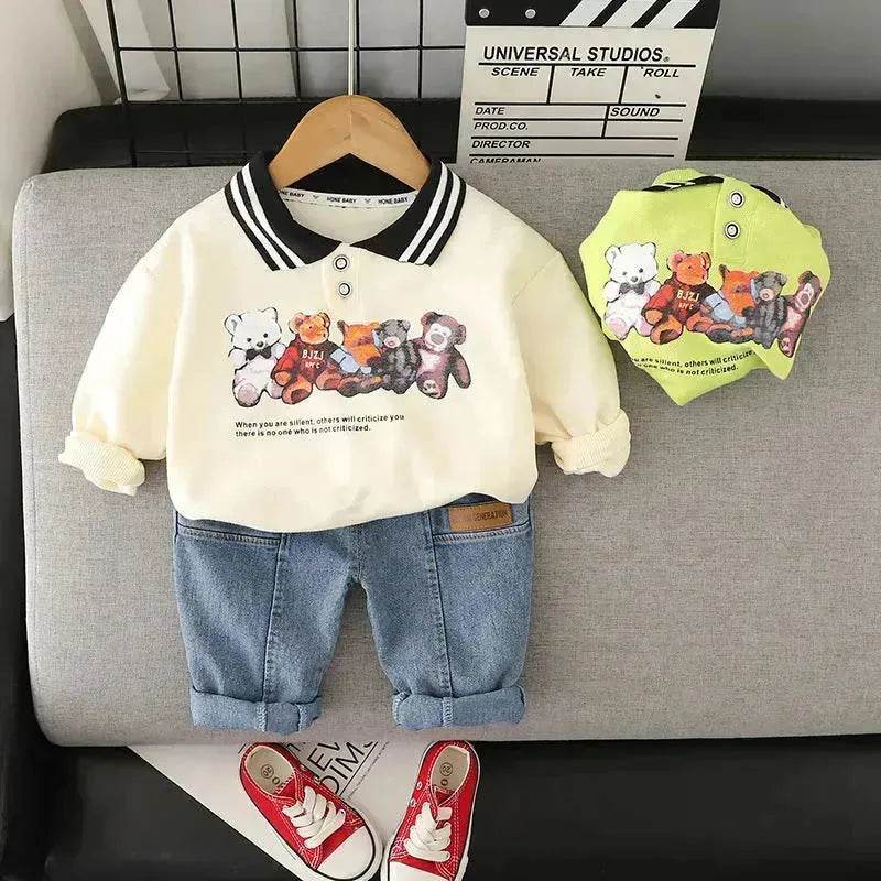 Cartoon Printed Children's Hoodie Shirt And Pants Set Two piece for boys - www.Shopthatapp.com