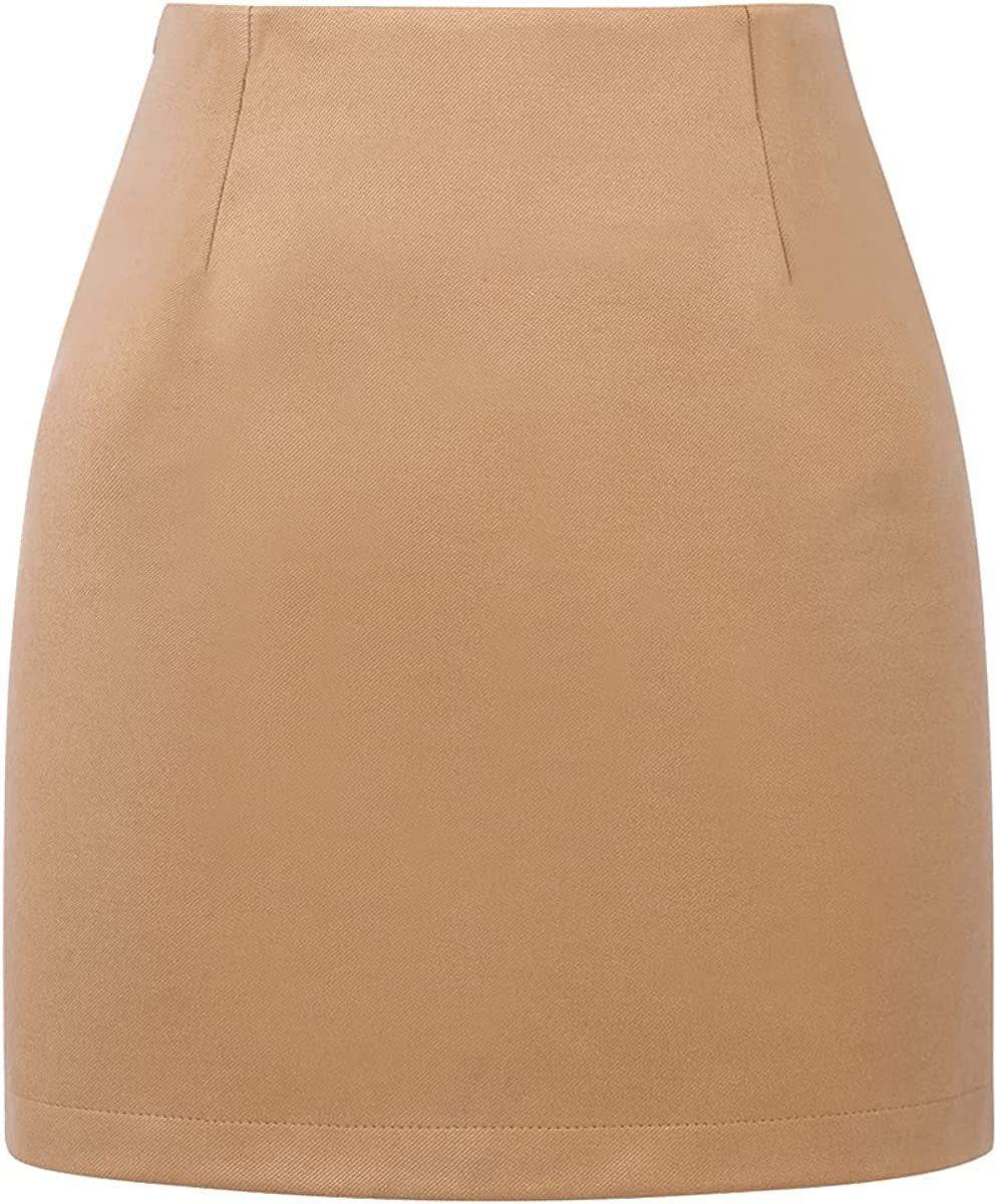 Women's High Waist Plaid Tight Pencil Wool Mini Skirt - www.Shopthatapp.com