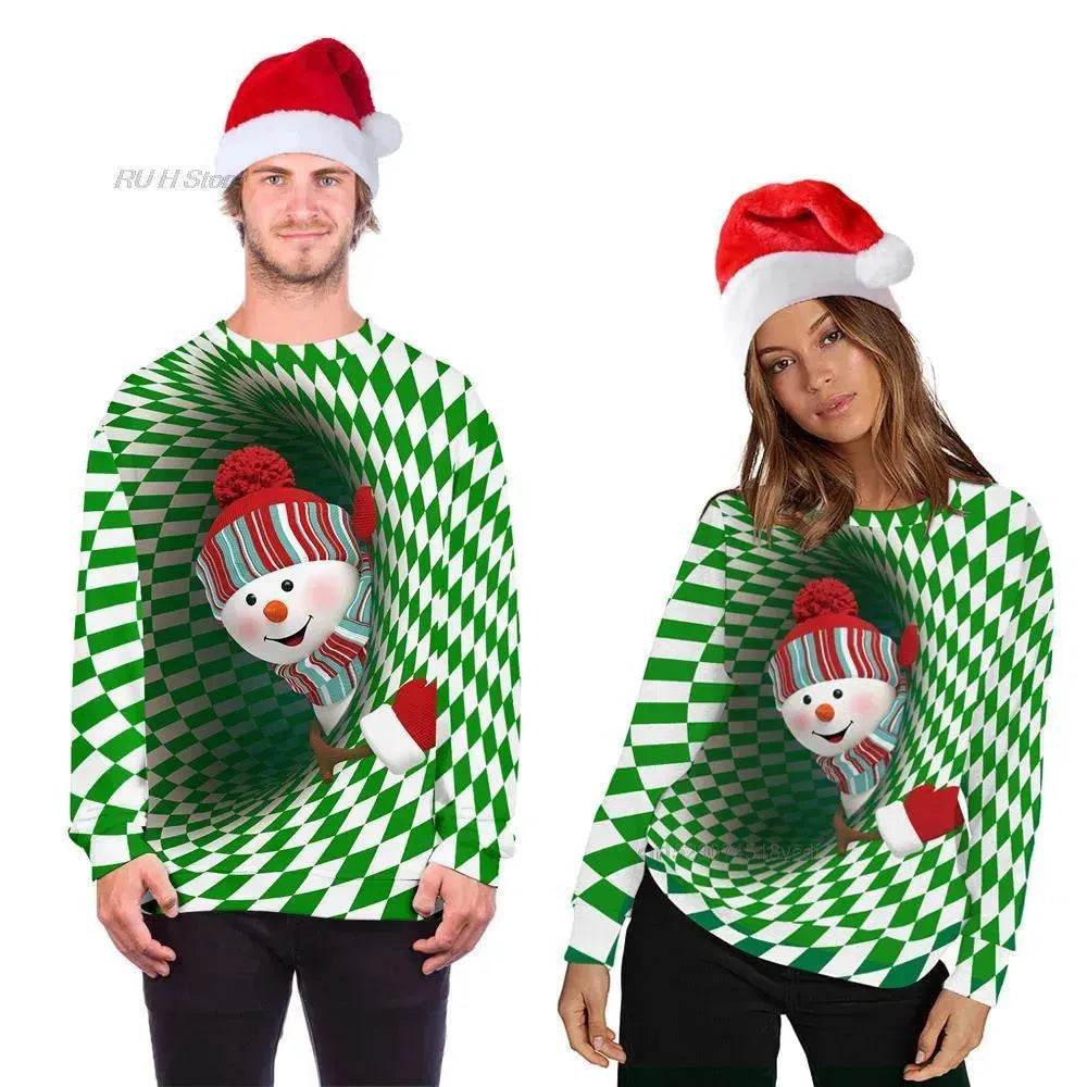 Ugly Christmas Sweater Santa Elf Couple Sweatshirt - www.Shopthatapp.com