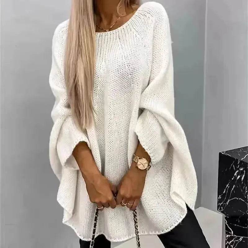 Oversized Fashion Knitted Fleece Pullover Sweater tops for Fall Winter - www.Shopthatapp.com