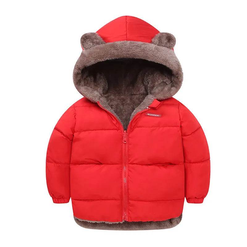 Children Boy's Cotton-padded Fleece Lined Puffer Winter Jacket for Kids - www.Shopthatapp.com