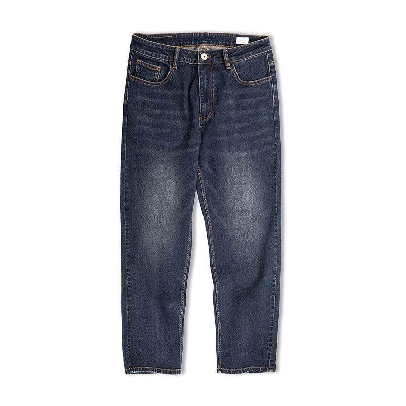 Denim Cotton Men's Vintage Denim Washed Straight Jeans pant - www.Shopthatapp.com
