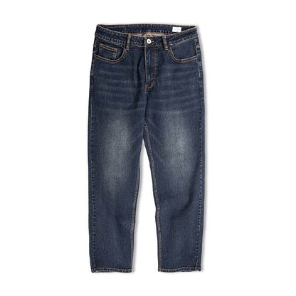 Denim Cotton Men's Vintage Denim Washed Straight Jeans pant - www.Shopthatapp.com
