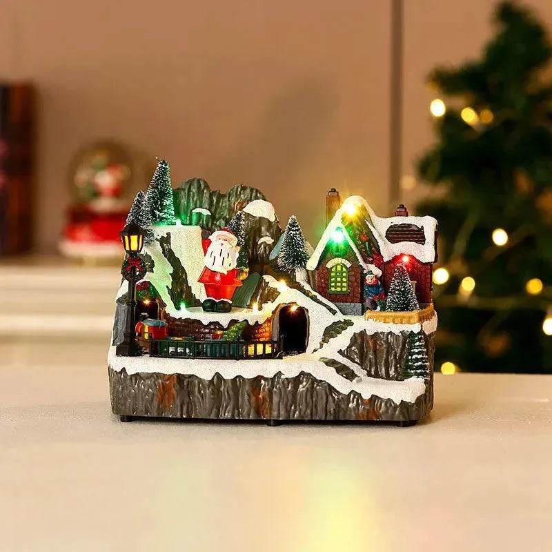 Christmas Rotating Resin Luminous Music Box Ornaments - www.Shopthatapp.com