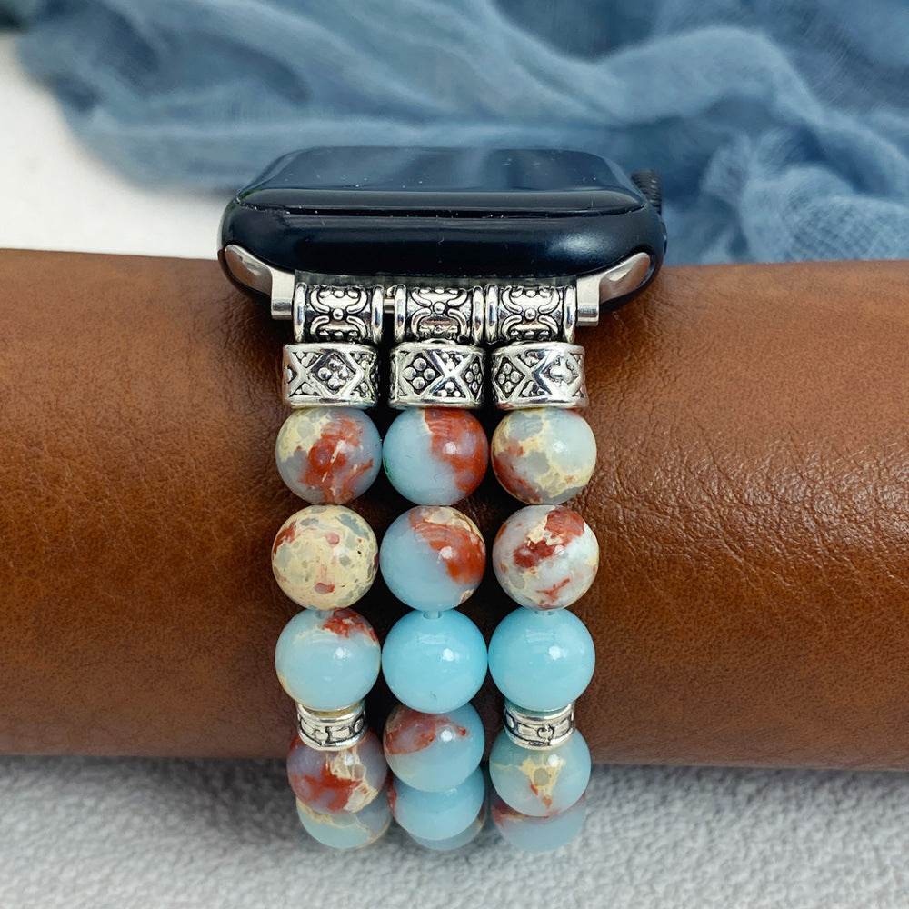 Simple And Versatile Beaded Bracelet smart watch strap - www.Shopthatapp.com