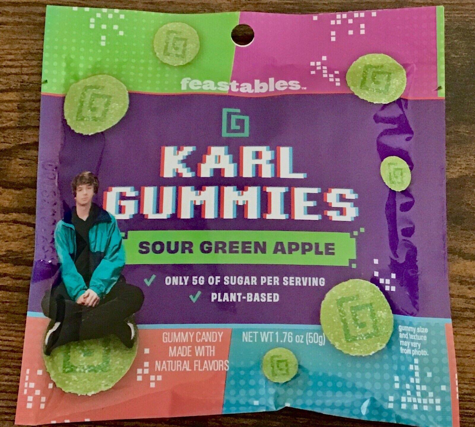Feastables Karl Gummies Sour Green Bag 3.5OZ - www.Shopthatapp.com