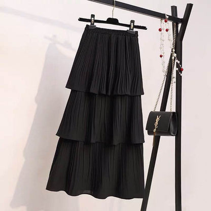 Women's Spring And Summer Chiffon layered Midi maxi Skirt - www.Shopthatapp.com