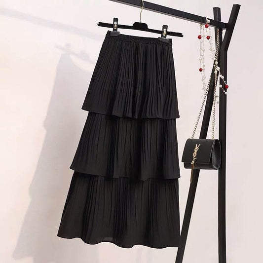 Women's Spring And Summer Chiffon layered Midi maxi Skirt - www.Shopthatapp.com